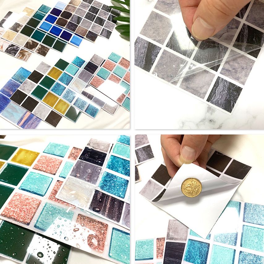 Peel & Stick Mosaic Tile Plastic Square Stain Resistant Peel and Stick Tiles for Shower Clearhalo 'Flooring 'Home Improvement' 'home_improvement' 'home_improvement_peel_stick_blacksplash' 'Peel & Stick Backsplash Tile' 'peel_stick_blacksplash' 'Walls & Ceilings' Walls and Ceiling' 1200x1200_759b0c28-4cfd-4ea1-9938-85c8f6f0bee6