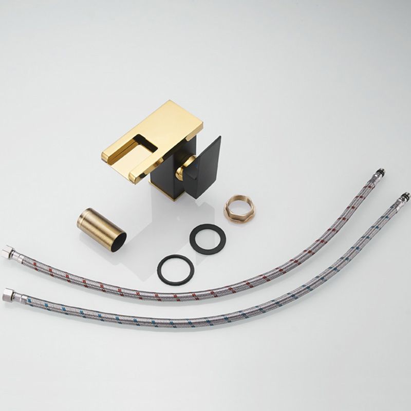 Waterfall Spout Vessel Sink Faucet Lever Handle Square Vessel Faucet Clearhalo 'Bathroom Remodel & Bathroom Fixtures' 'Bathroom Sink Faucets' 'Bathroom Sinks & Faucet Components' 'bathroom_sink_faucets' 'Home Improvement' 'home_improvement' 'home_improvement_bathroom_sink_faucets' 1200x1200_75ca025b-c4bb-4bd4-a2fe-3899da52284a