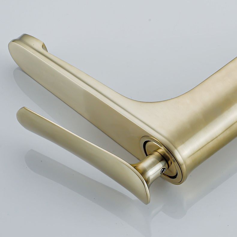 1 Handle Full Copper Bathroom Sink Faucet Nordic Modern Vanity Faucet with Drain Clearhalo 'Bathroom Remodel & Bathroom Fixtures' 'Bathroom Sink Faucets' 'Bathroom Sinks & Faucet Components' 'bathroom_sink_faucets' 'Home Improvement' 'home_improvement' 'home_improvement_bathroom_sink_faucets' 1200x1200_760124e7-7de9-4880-9d15-0441abfe9ad6