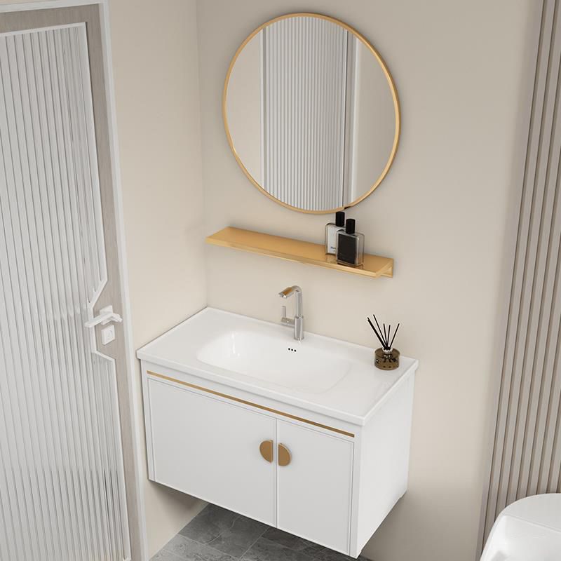 Gorgeous Sink Cabinet Free-standing Standard Space Saver Vanity with Mirror Clearhalo 'Bathroom Remodel & Bathroom Fixtures' 'Bathroom Vanities' 'bathroom_vanities' 'Home Improvement' 'home_improvement' 'home_improvement_bathroom_vanities' 1200x1200_76189273-b696-4744-8fbe-755c8d77866b
