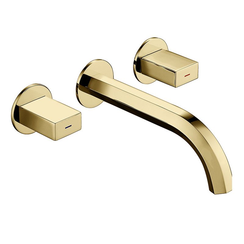 Light Luxury Wall Mounted Bathroom Faucet Double Handles Vessel Faucet Clearhalo 'Bathroom Remodel & Bathroom Fixtures' 'Bathroom Sink Faucets' 'Bathroom Sinks & Faucet Components' 'bathroom_sink_faucets' 'Home Improvement' 'home_improvement' 'home_improvement_bathroom_sink_faucets' 1200x1200_7619c1ae-8d09-4995-9d45-b797771bf1cf