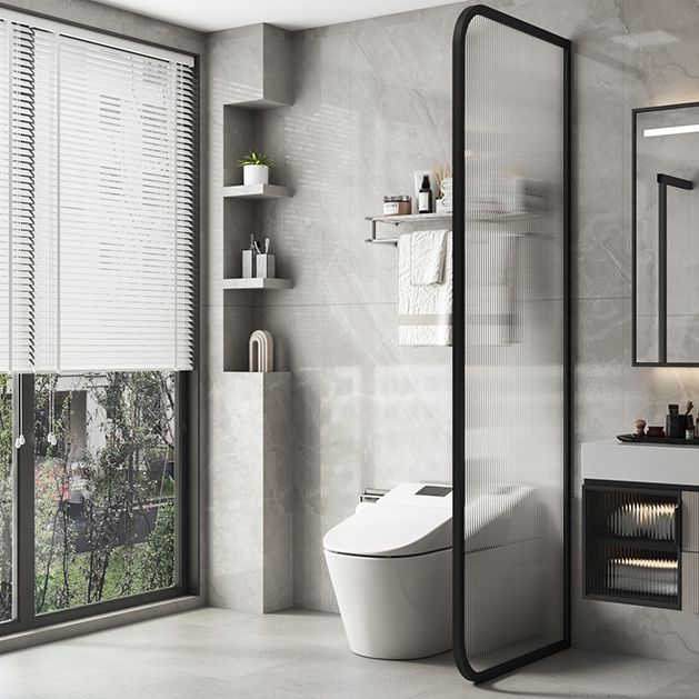 Frame Tempered Fixed Glass Panel Metal Fixed Glass Panel with Square Hardware Clearhalo 'Bathroom Remodel & Bathroom Fixtures' 'Home Improvement' 'home_improvement' 'home_improvement_shower_tub_doors' 'Shower and Tub Doors' 'shower_tub_doors' 'Showers & Bathtubs' 1200x1200_7635d766-9e38-44c2-a896-30d59db25ab8