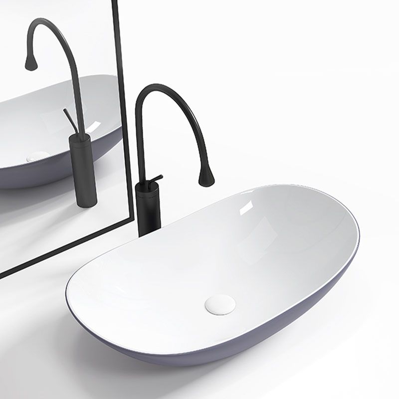Modern Basin Sink Oval Porcelain with Pop-Up Drain Vessel Bathroom Sink Clearhalo 'Bathroom Remodel & Bathroom Fixtures' 'Bathroom Sinks & Faucet Components' 'Bathroom Sinks' 'bathroom_sink' 'Home Improvement' 'home_improvement' 'home_improvement_bathroom_sink' 1200x1200_7640df8f-f990-4bb7-9f83-2357a2d5dedf