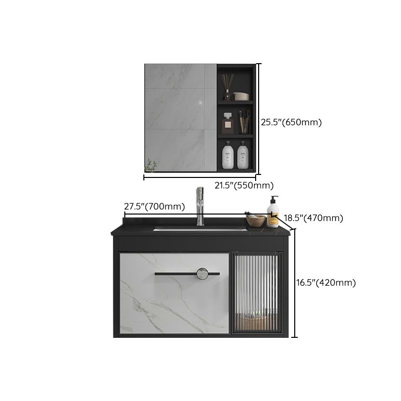 Single Sink Metal Frame Vanity Modern Black Wall Mount Rectangular Vanity Set Clearhalo 'Bathroom Remodel & Bathroom Fixtures' 'Bathroom Vanities' 'bathroom_vanities' 'Home Improvement' 'home_improvement' 'home_improvement_bathroom_vanities' 1200x1200_76434abd-360e-4dd5-89f2-3d7bb90a2b36