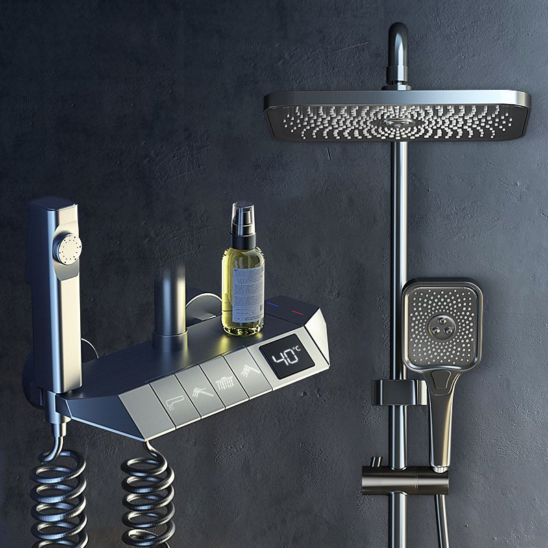 Modern Shower Trim Brass Handheld Shower Head Thermostatic Shower Head Combo Clearhalo 'Bathroom Remodel & Bathroom Fixtures' 'Home Improvement' 'home_improvement' 'home_improvement_shower_faucets' 'Shower Faucets & Systems' 'shower_faucets' 'Showers & Bathtubs Plumbing' 'Showers & Bathtubs' 1200x1200_764fdec6-2596-47f9-ae61-554140961734