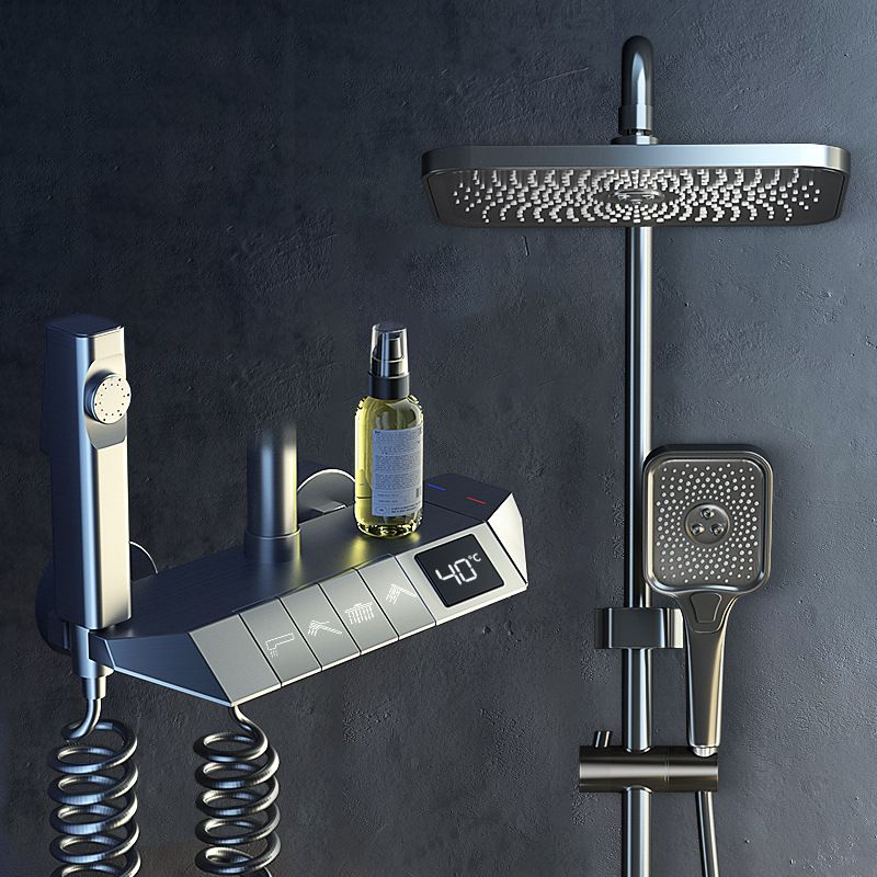 Modern Shower Trim Brass Handheld Shower Head Thermostatic Shower Head Combo Clearhalo 'Bathroom Remodel & Bathroom Fixtures' 'Home Improvement' 'home_improvement' 'home_improvement_shower_faucets' 'Shower Faucets & Systems' 'shower_faucets' 'Showers & Bathtubs Plumbing' 'Showers & Bathtubs' 1200x1200_764fdec6-2596-47f9-ae61-554140961734