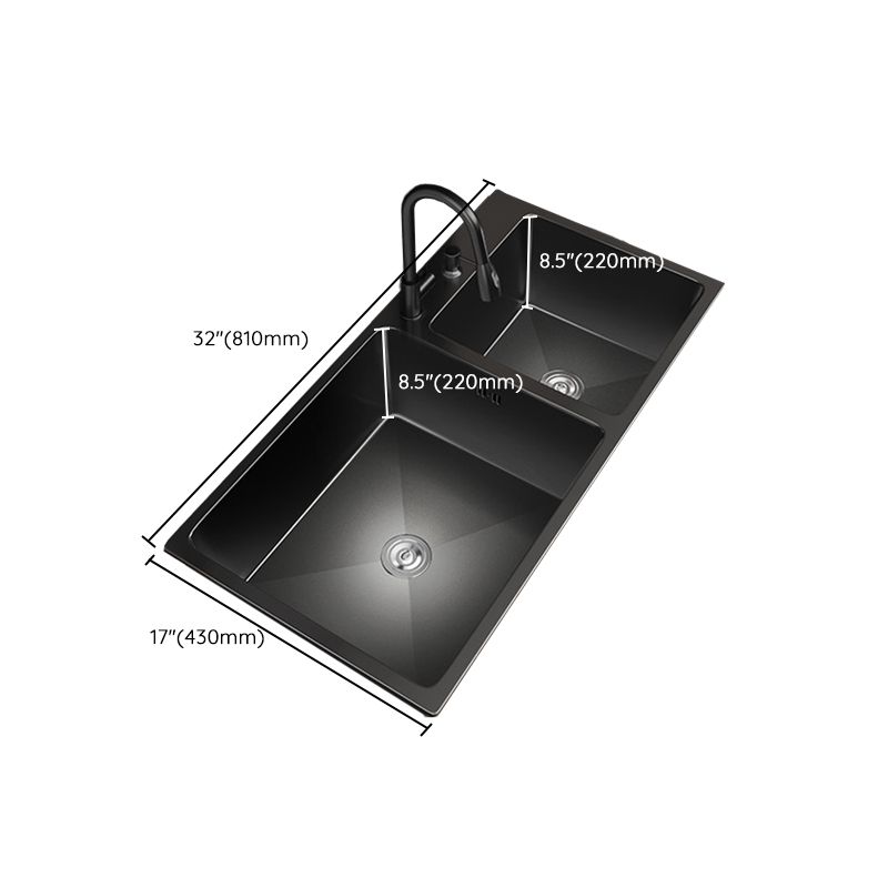 Contemporary Style Kitchen Sink Stainless Steel Drop-In Kitchen Double Sink Clearhalo 'Home Improvement' 'home_improvement' 'home_improvement_kitchen_sinks' 'Kitchen Remodel & Kitchen Fixtures' 'Kitchen Sinks & Faucet Components' 'Kitchen Sinks' 'kitchen_sinks' 1200x1200_76506937-ac6e-4a34-bbb1-2d4e3623e4f8