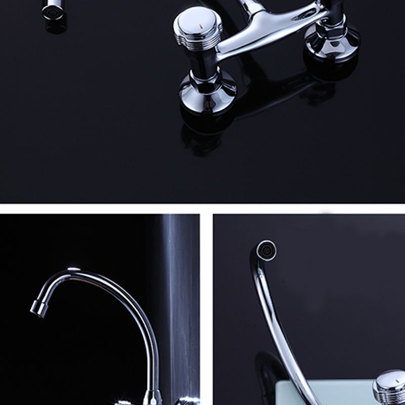 Contemporary Single Handle Kitchen Faucet Wall Mounted Bar Faucet in Chrome Clearhalo 'Home Improvement' 'home_improvement' 'home_improvement_kitchen_faucets' 'Kitchen Faucets' 'Kitchen Remodel & Kitchen Fixtures' 'Kitchen Sinks & Faucet Components' 'kitchen_faucets' 1200x1200_765978c3-45c0-4062-b5e0-93772de160a8