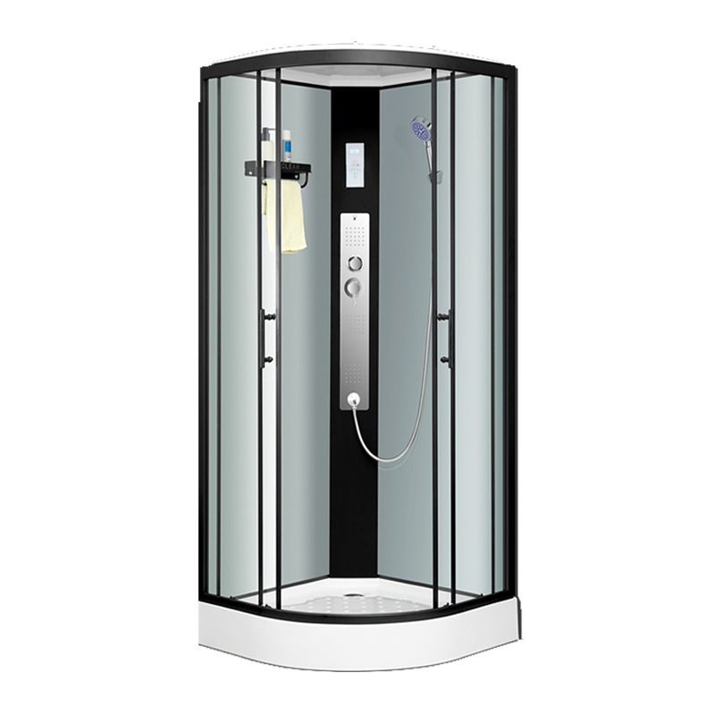 Shower Stall Semi-Frameless Double Sliding Rounded Shower Enclosure Clearhalo 'Bathroom Remodel & Bathroom Fixtures' 'Home Improvement' 'home_improvement' 'home_improvement_shower_stalls_enclosures' 'Shower Stalls & Enclosures' 'shower_stalls_enclosures' 'Showers & Bathtubs' 1200x1200_765b630e-9b71-49f7-beaf-8ce6be0c4c90