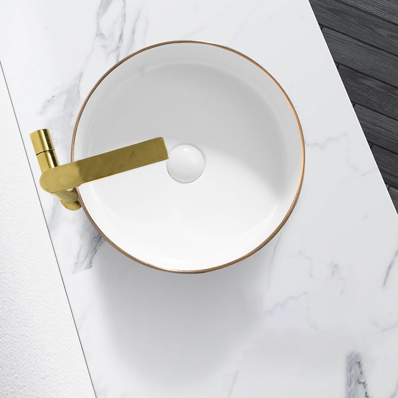 Contemporary Bathroom Sink with Pop-Up Drain Porcelain Oval-Shape Vessel Bathroom Sink Clearhalo 'Bathroom Remodel & Bathroom Fixtures' 'Bathroom Sinks & Faucet Components' 'Bathroom Sinks' 'bathroom_sink' 'Home Improvement' 'home_improvement' 'home_improvement_bathroom_sink' 1200x1200_766d1606-2078-424e-8dde-d5fa46a22957