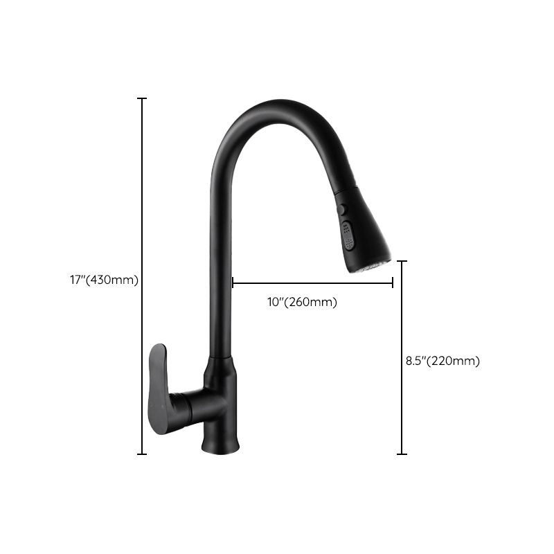 Contemporary Retractable Kitchen Faucet Stainless Steel 1-Handle High Arc Kitchen Faucet Clearhalo 'Home Improvement' 'home_improvement' 'home_improvement_kitchen_faucets' 'Kitchen Faucets' 'Kitchen Remodel & Kitchen Fixtures' 'Kitchen Sinks & Faucet Components' 'kitchen_faucets' 1200x1200_76816611-745e-4a95-bf78-7ce87542a7c4