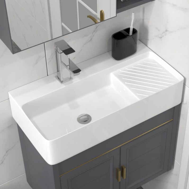 Modern Single Bath Vanity Wall Mount Ceramic Top Bathroom Vanity Clearhalo 'Bathroom Remodel & Bathroom Fixtures' 'Bathroom Vanities' 'bathroom_vanities' 'Home Improvement' 'home_improvement' 'home_improvement_bathroom_vanities' 1200x1200_769da190-dfe1-4fb1-9852-a788297ce148