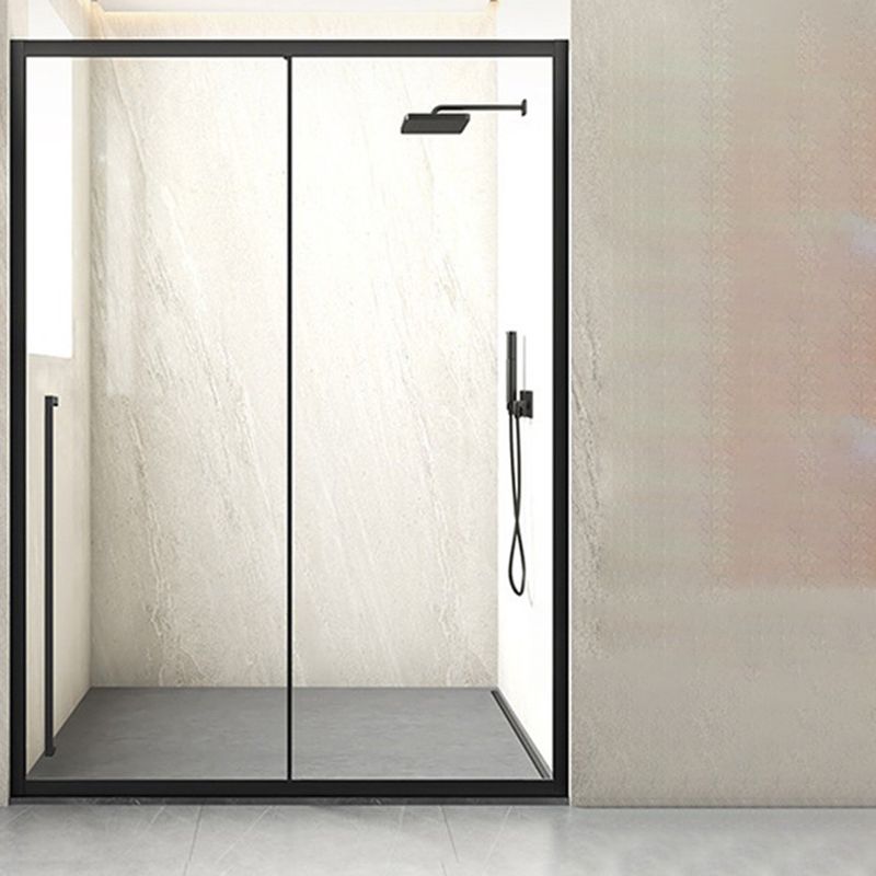 Framed Single Sliding Shower Door Transparent Tempered Shower Bath Door Clearhalo 'Bathroom Remodel & Bathroom Fixtures' 'Home Improvement' 'home_improvement' 'home_improvement_shower_tub_doors' 'Shower and Tub Doors' 'shower_tub_doors' 'Showers & Bathtubs' 1200x1200_76a1c5e3-3f62-4e5f-b53a-dab9b27d4ed1