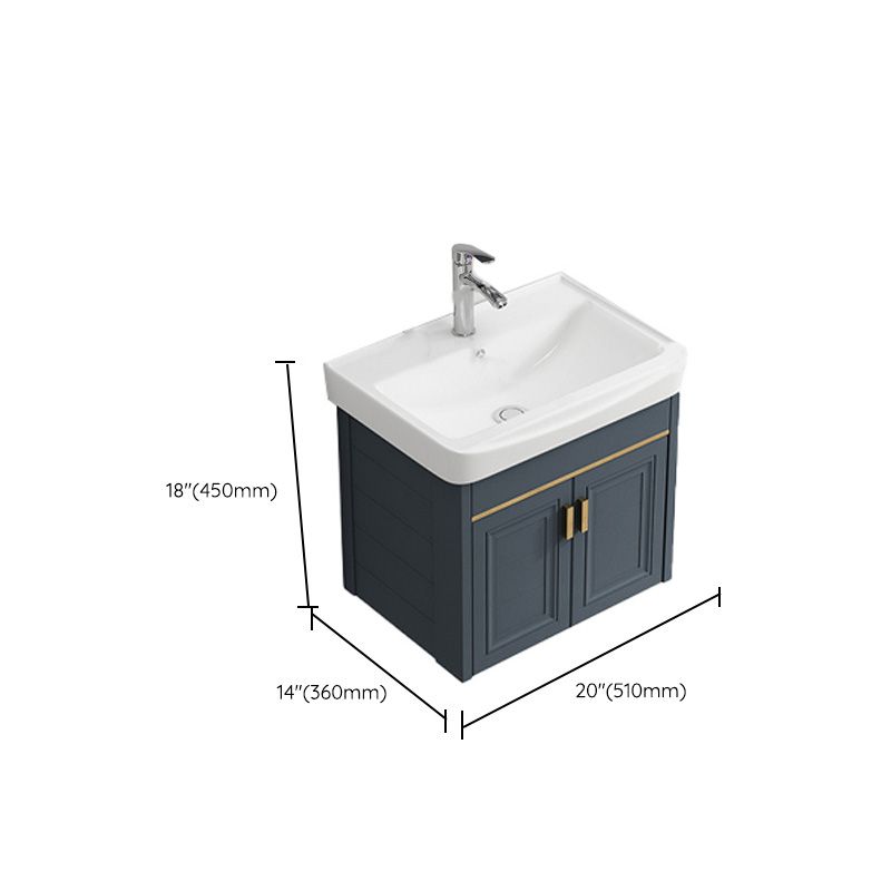 Bathroom Vanity Wall Mounted Storage Shelf Ceramic Sink Faucet Vanity Set with Mirror Clearhalo 'Bathroom Remodel & Bathroom Fixtures' 'Bathroom Vanities' 'bathroom_vanities' 'Home Improvement' 'home_improvement' 'home_improvement_bathroom_vanities' 1200x1200_76c0db23-efb2-4952-8c35-1e9fc195ac60