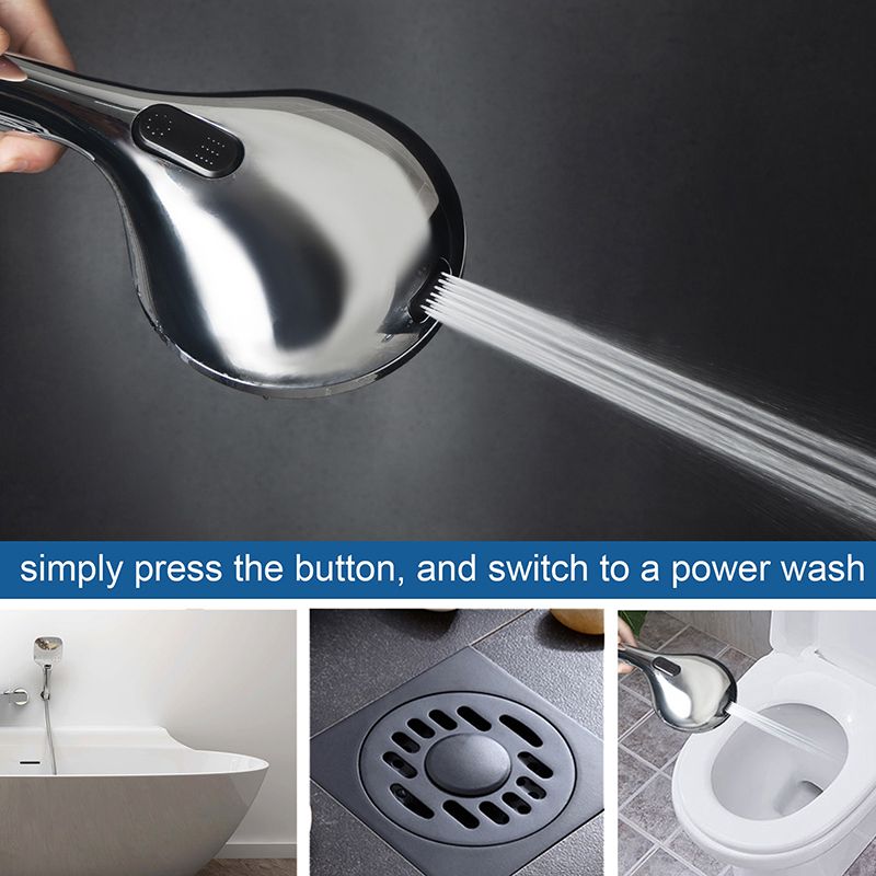 Contemporary Shower Combo Adjustable Shower Head Chrome Ceiling Mounted Round Shower Head Clearhalo 'Bathroom Remodel & Bathroom Fixtures' 'Home Improvement' 'home_improvement' 'home_improvement_shower_heads' 'Shower Heads' 'shower_heads' 'Showers & Bathtubs Plumbing' 'Showers & Bathtubs' 1200x1200_76cceeb8-5ae5-487d-88b9-621790b2c1bc