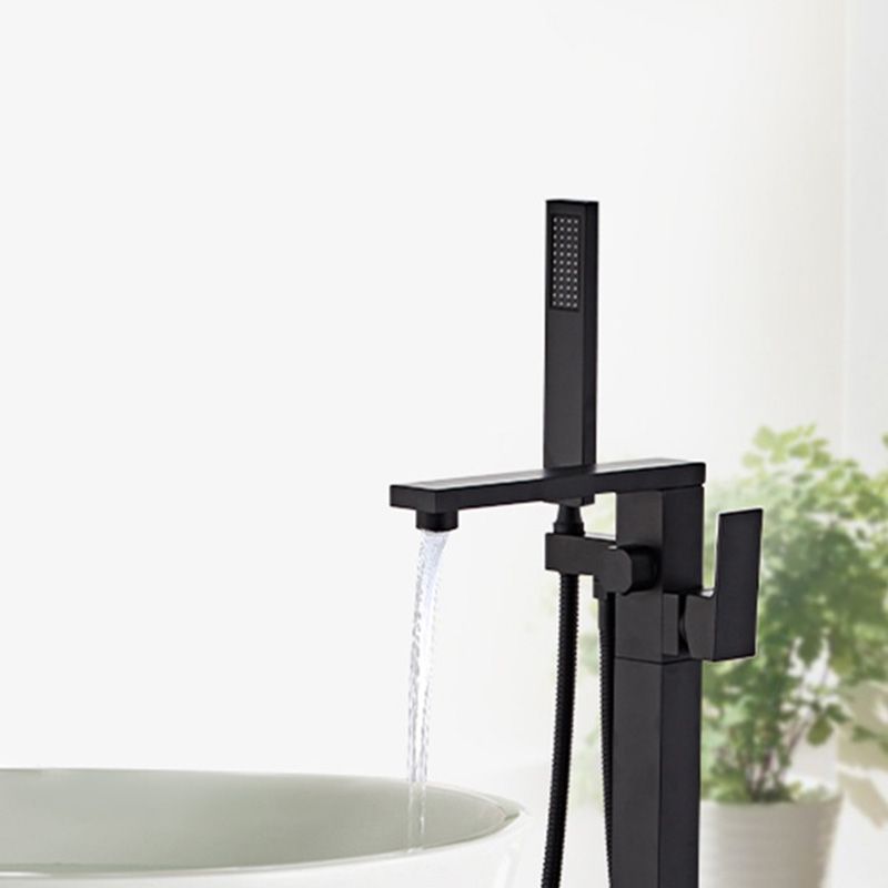 Modern Floor Mounted Freestanding Faucet 1-Handle Fixed Bath Filler Trim Clearhalo 'Bathroom Remodel & Bathroom Fixtures' 'Bathtub Faucets' 'bathtub_faucets' 'Home Improvement' 'home_improvement' 'home_improvement_bathtub_faucets' 1200x1200_76ce6039-7990-4709-8a53-61a695c44bb7
