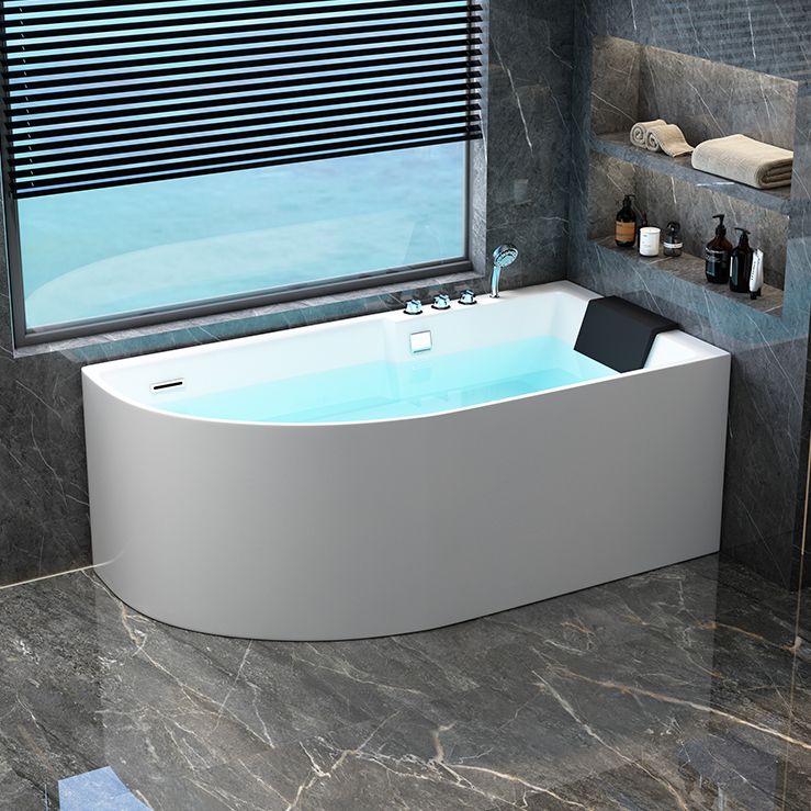 Corner Modern Acrylic Bathtub Soaking White Back to Wall Bath Clearhalo 'Bathroom Remodel & Bathroom Fixtures' 'Bathtubs' 'Home Improvement' 'home_improvement' 'home_improvement_bathtubs' 'Showers & Bathtubs' 1200x1200_76e6697e-abab-463c-bc30-3127c2586b21