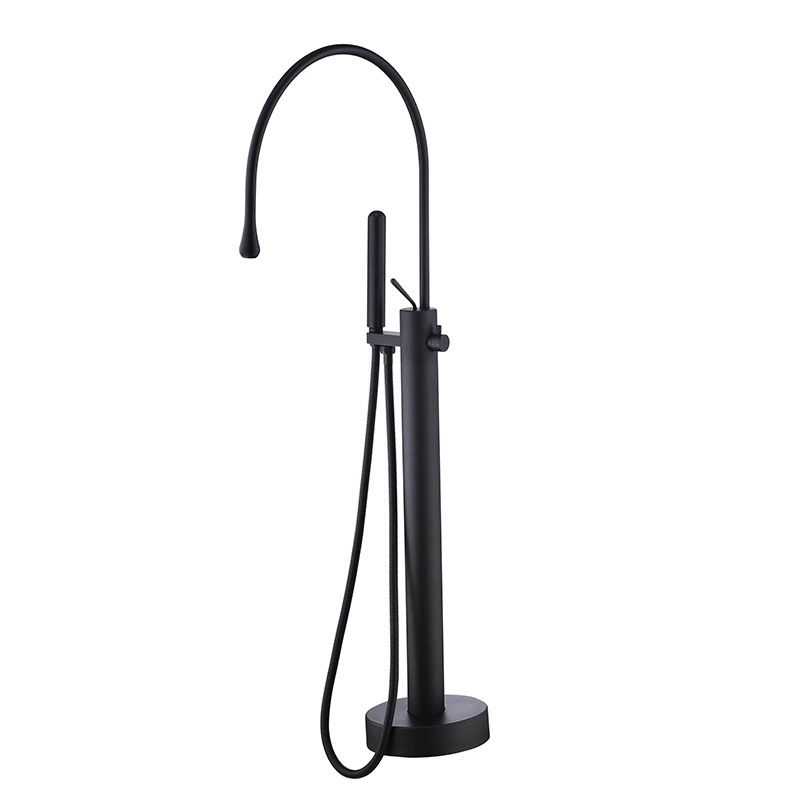 Modern Brass Freestanding Bathtub Faucet with Hand Shower Bathtub Faucet Clearhalo 'Bathroom Remodel & Bathroom Fixtures' 'Bathtub Faucets' 'bathtub_faucets' 'Home Improvement' 'home_improvement' 'home_improvement_bathtub_faucets' 1200x1200_76e69e32-0282-4ef8-847b-978bdcf80aed