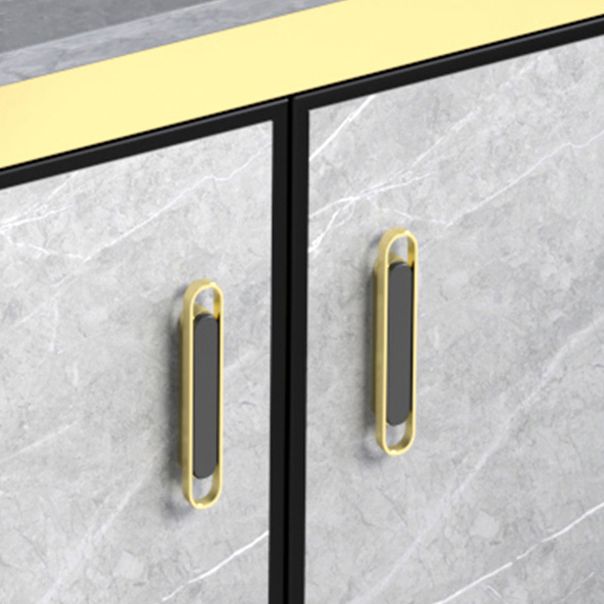 Metal Frame Vanity Grey Single Sink Rectangular Freestanding Mirror Vanity with Doors Clearhalo 'Bathroom Remodel & Bathroom Fixtures' 'Bathroom Vanities' 'bathroom_vanities' 'Home Improvement' 'home_improvement' 'home_improvement_bathroom_vanities' 1200x1200_76eb1456-6f33-4f6b-8b99-6a13391adc50