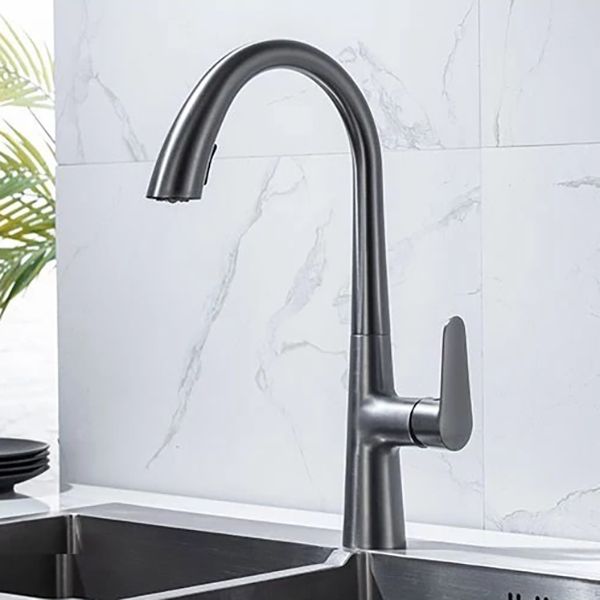 Modern Bar Faucet Brass with Pull out Sprayer Swivel Spout Bar Prep Kitchen Faucet Clearhalo 'Home Improvement' 'home_improvement' 'home_improvement_kitchen_faucets' 'Kitchen Faucets' 'Kitchen Remodel & Kitchen Fixtures' 'Kitchen Sinks & Faucet Components' 'kitchen_faucets' 1200x1200_76ecef3a-66ed-4a65-96b2-a2839f7090f4