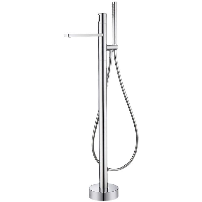 Contemporary Bathroom Faucet Floor Mounted Copper One Handle Fixed Freestanding Faucet Clearhalo 'Bathroom Remodel & Bathroom Fixtures' 'Bathtub Faucets' 'bathtub_faucets' 'Home Improvement' 'home_improvement' 'home_improvement_bathtub_faucets' 1200x1200_76f20dd5-b5d0-497b-9288-1ce5fe8112c8