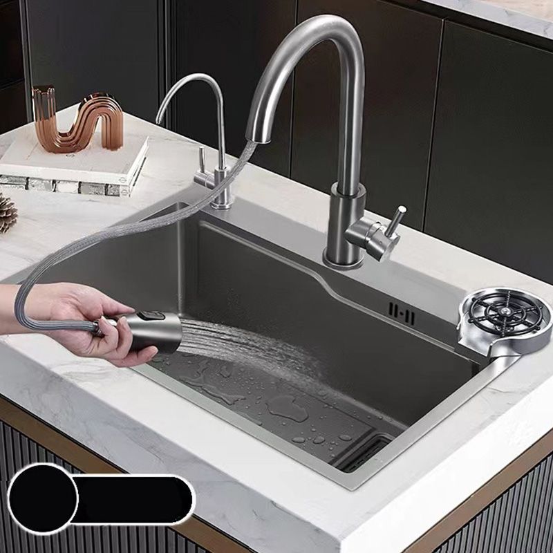 Modern Kitchen Bar Sink Stainless Steel with Basket Strainer Workstation Ledge Clearhalo 'Home Improvement' 'home_improvement' 'home_improvement_kitchen_sinks' 'Kitchen Remodel & Kitchen Fixtures' 'Kitchen Sinks & Faucet Components' 'Kitchen Sinks' 'kitchen_sinks' 1200x1200_76f3531a-d969-430c-ab1c-5b84d55795e9