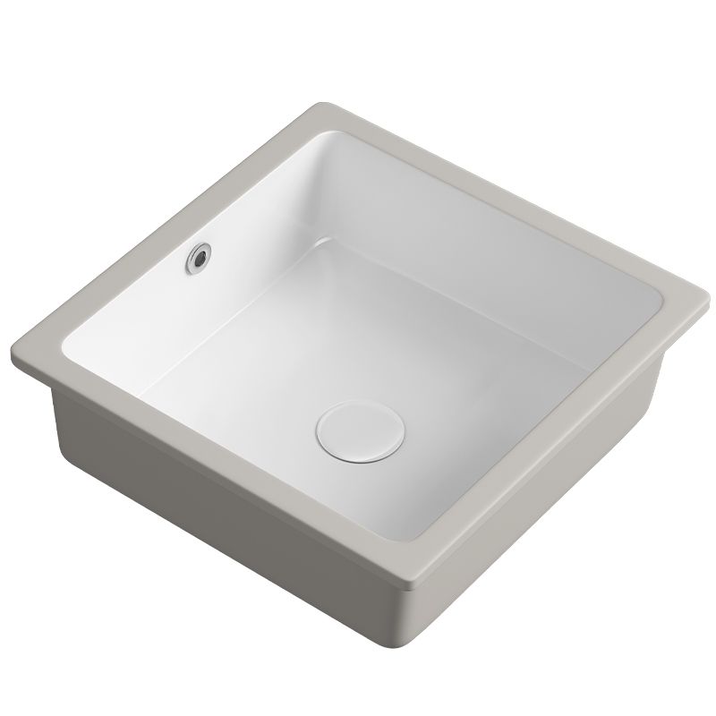 Modern Undermount Bathroom Sink Square Porcelain with Drain Assembly Vessel Clearhalo 'Bathroom Remodel & Bathroom Fixtures' 'Bathroom Sinks & Faucet Components' 'Bathroom Sinks' 'bathroom_sink' 'Home Improvement' 'home_improvement' 'home_improvement_bathroom_sink' 1200x1200_77065b11-3897-40fa-a60f-ec254c0a605e