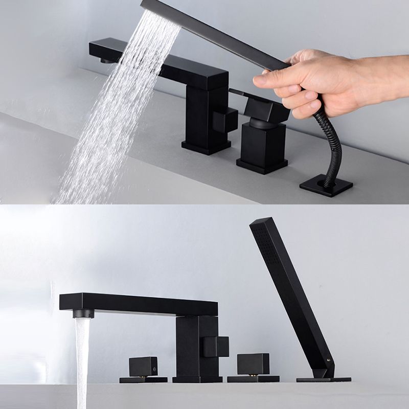 Deck Mounted Metal Freestanding Tub Filler Swivel Freestanding Faucet Clearhalo 'Bathroom Remodel & Bathroom Fixtures' 'Bathtub Faucets' 'bathtub_faucets' 'Home Improvement' 'home_improvement' 'home_improvement_bathtub_faucets' 1200x1200_771729af-764a-4b10-9f38-223a6cb67e5c