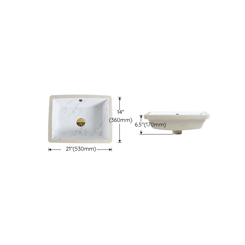 Modern Undermount Vanity Sink Rectangular Porcelain with Overflow Basin Sink Clearhalo 'Bathroom Remodel & Bathroom Fixtures' 'Bathroom Sinks & Faucet Components' 'Bathroom Sinks' 'bathroom_sink' 'Home Improvement' 'home_improvement' 'home_improvement_bathroom_sink' 1200x1200_77236cdd-f156-4503-9117-e5dd8b42bc26