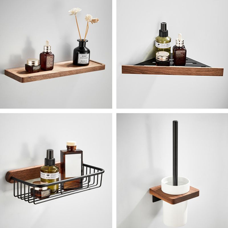 Set di accessori per il bagno in legno di noce nero