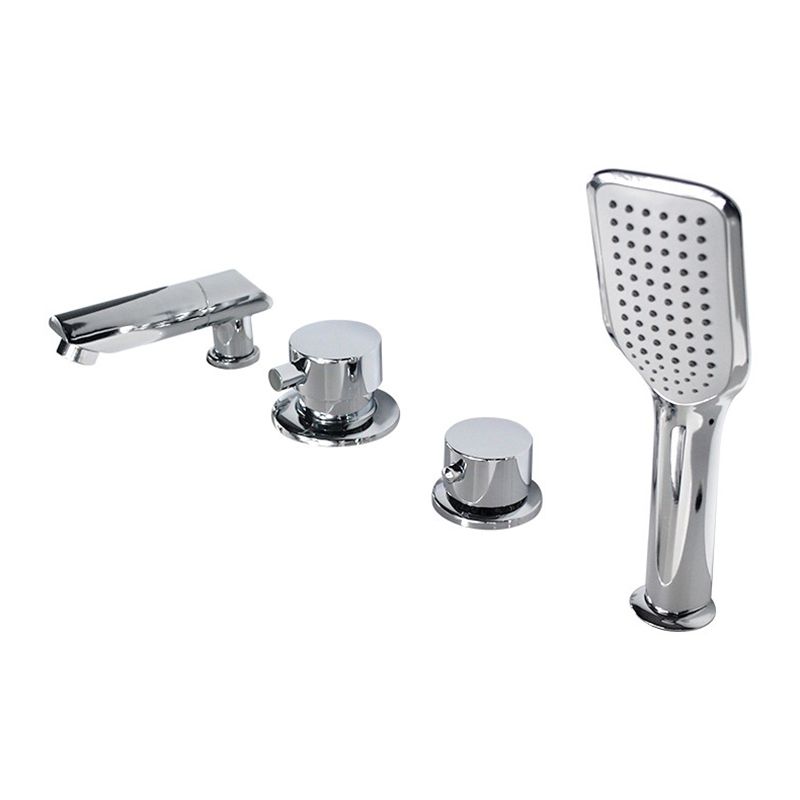 Contemporary Style Bathroom Faucet Metal Deck Mounted Bathroom Faucet Clearhalo 'Bathroom Remodel & Bathroom Fixtures' 'Bathtub Faucets' 'bathtub_faucets' 'Home Improvement' 'home_improvement' 'home_improvement_bathtub_faucets' 1200x1200_7731e593-8728-4c49-ae2c-a5613bed274c