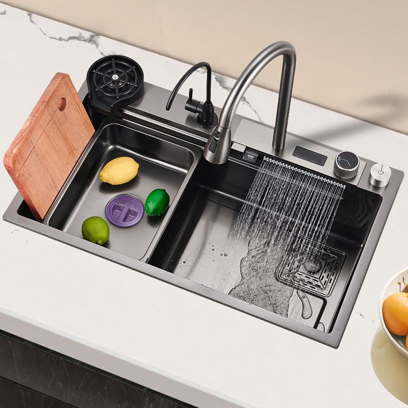 Single Bowl Kitchen Sink Stainless Steel Kitchen Sink with Cutting-Board Clearhalo 'Home Improvement' 'home_improvement' 'home_improvement_kitchen_sinks' 'Kitchen Remodel & Kitchen Fixtures' 'Kitchen Sinks & Faucet Components' 'Kitchen Sinks' 'kitchen_sinks' 1200x1200_773d337e-abd2-4c7d-b1ec-3937331dae85