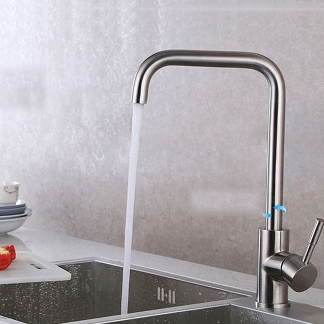Contemporary 1 Hole Kitchen Faucet Single Handle with Supply Line Clearhalo 'Home Improvement' 'home_improvement' 'home_improvement_kitchen_faucets' 'Kitchen Faucets' 'Kitchen Remodel & Kitchen Fixtures' 'Kitchen Sinks & Faucet Components' 'kitchen_faucets' 1200x1200_7745fec4-7ed6-4b42-8ab2-c0fc4da02513