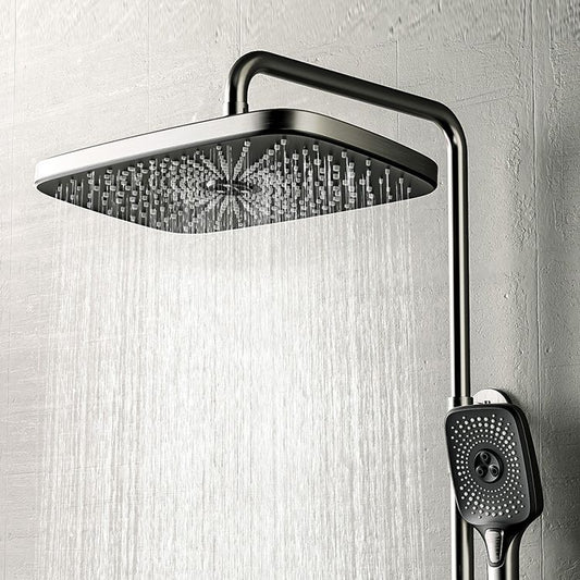 Modern Style Shower System Handle Knob Rectangle Wall Mounted Copper Shower System Clearhalo 'Bathroom Remodel & Bathroom Fixtures' 'Home Improvement' 'home_improvement' 'home_improvement_shower_faucets' 'Shower Faucets & Systems' 'shower_faucets' 'Showers & Bathtubs Plumbing' 'Showers & Bathtubs' 1200x1200_7749266d-e328-4c4a-bee9-40e4079dc6f9