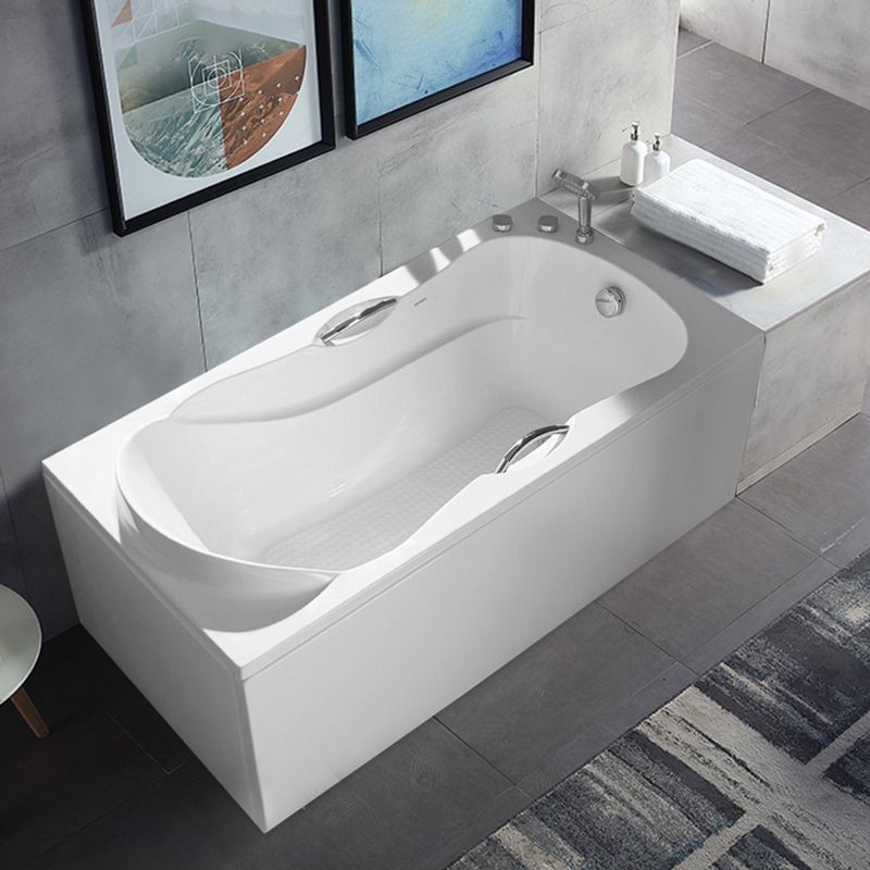 Acrylic Bath Soaking Back to Wall Bathtub in White , 29.53-inch Tall Clearhalo 'Bathroom Remodel & Bathroom Fixtures' 'Bathtubs' 'Home Improvement' 'home_improvement' 'home_improvement_bathtubs' 'Showers & Bathtubs' 1200x1200_774bd5d1-5fb7-4216-9fa5-f2521e664ca1