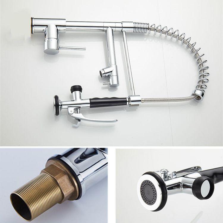 Modern Faucet Spring Swivel Drop down Lever Handle High Arc Kitchen Faucet Clearhalo 'Home Improvement' 'home_improvement' 'home_improvement_kitchen_faucets' 'Kitchen Faucets' 'Kitchen Remodel & Kitchen Fixtures' 'Kitchen Sinks & Faucet Components' 'kitchen_faucets' 1200x1200_774cb728-86fb-4c63-bc59-4da2f8b6817b
