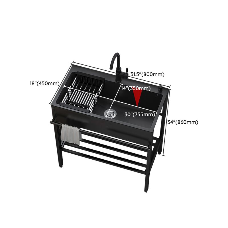 Modern Style Kitchen Sink All-in-one Black Kitchen Sink with Drain Assembly Clearhalo 'Home Improvement' 'home_improvement' 'home_improvement_kitchen_sinks' 'Kitchen Remodel & Kitchen Fixtures' 'Kitchen Sinks & Faucet Components' 'Kitchen Sinks' 'kitchen_sinks' 1200x1200_774e4f55-2aea-4259-a168-6b3a0a5ae839