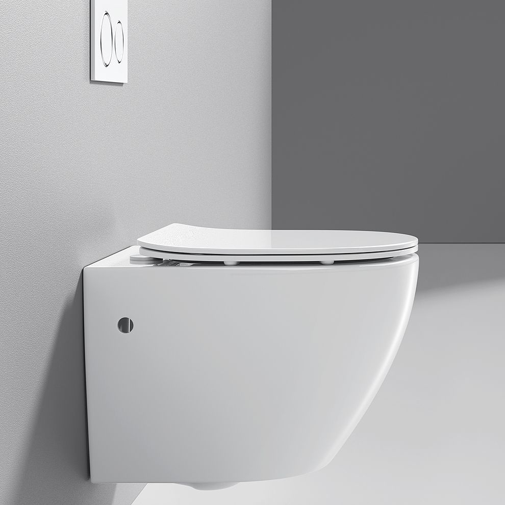 Modern White Flush Toilet Wall Hung One-Piece Toilet with Slow Close Seat Clearhalo 'Bathroom Remodel & Bathroom Fixtures' 'Home Improvement' 'home_improvement' 'home_improvement_toilets' 'Toilets & Bidets' 'Toilets' 1200x1200_77626eda-5943-4cbb-a112-93f701d6e3a1