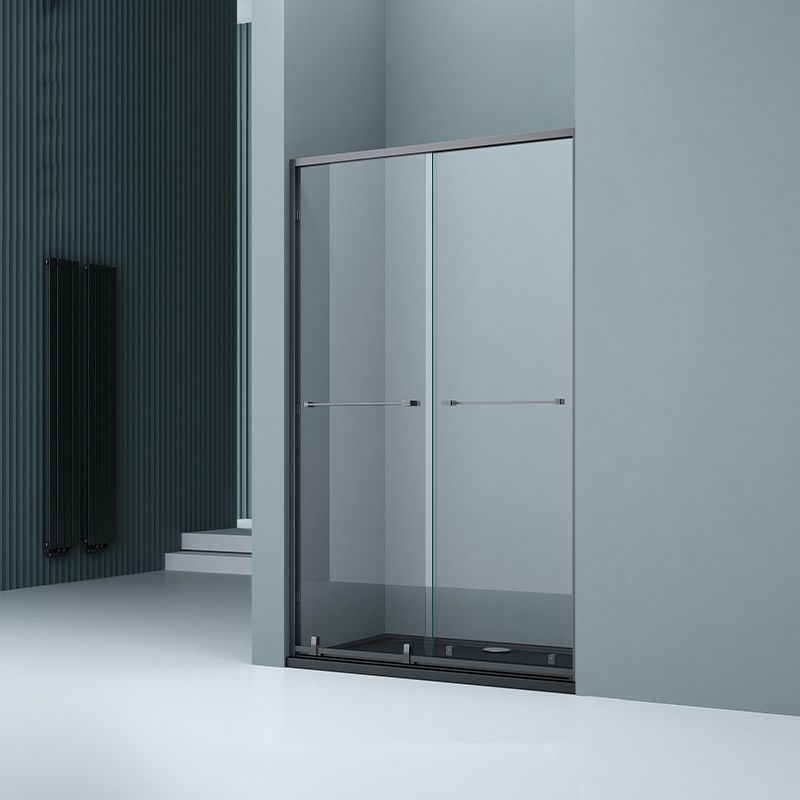 Semi Frameless Double Sliding Shower Door Tempered Glass Shower Door Clearhalo 'Bathroom Remodel & Bathroom Fixtures' 'Home Improvement' 'home_improvement' 'home_improvement_shower_tub_doors' 'Shower and Tub Doors' 'shower_tub_doors' 'Showers & Bathtubs' 1200x1200_776adcf4-0a73-4141-942a-cbdaa8ebb9af