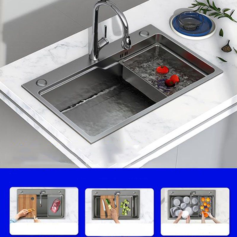 Modern Kitchen Sink Stainless Steel with Drain Assembly and Strainer Workstation Sink Clearhalo 'Home Improvement' 'home_improvement' 'home_improvement_kitchen_sinks' 'Kitchen Remodel & Kitchen Fixtures' 'Kitchen Sinks & Faucet Components' 'Kitchen Sinks' 'kitchen_sinks' 1200x1200_776ec9cb-83a7-4a20-aaac-530c3ff1b5b6