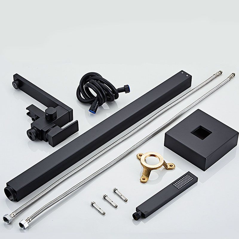 Modern Free Standing Faucet Rod Handle Handheld Shower Head Bathtub Faucet Clearhalo 'Bathroom Remodel & Bathroom Fixtures' 'Bathtub Faucets' 'bathtub_faucets' 'Home Improvement' 'home_improvement' 'home_improvement_bathtub_faucets' 1200x1200_777ffd80-8d62-4f6c-9a21-029a4d119030