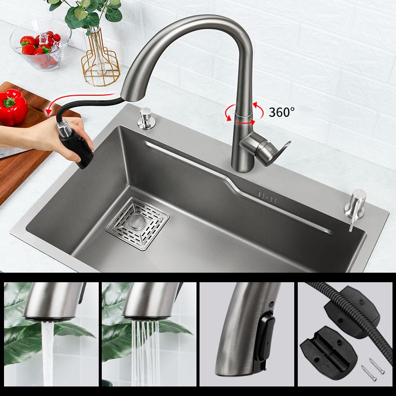 Classic Style Kitchen Sink Stainless Steel Drop-In Kitchen Sink with Drain Strainer Kit Clearhalo 'Home Improvement' 'home_improvement' 'home_improvement_kitchen_sinks' 'Kitchen Remodel & Kitchen Fixtures' 'Kitchen Sinks & Faucet Components' 'Kitchen Sinks' 'kitchen_sinks' 1200x1200_7789eae9-1c10-413c-ba3f-1b2b6b1cb552