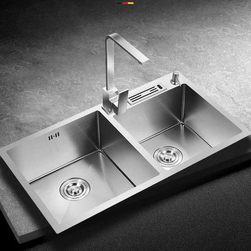 Kitchen Sink Soundproof Design Stainless Steel Drop-In Kitchen Sink Clearhalo 'Home Improvement' 'home_improvement' 'home_improvement_kitchen_sinks' 'Kitchen Remodel & Kitchen Fixtures' 'Kitchen Sinks & Faucet Components' 'Kitchen Sinks' 'kitchen_sinks' 1200x1200_7791995d-5497-4182-aef3-5b08338a9d9e