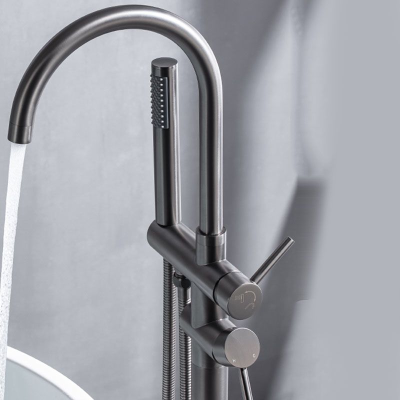 Floor Mounted Copper Freestanding Tub Filler Freestanding High Arc Tub Metal Filler Trim Clearhalo 'Bathroom Remodel & Bathroom Fixtures' 'Bathtub Faucets' 'bathtub_faucets' 'Home Improvement' 'home_improvement' 'home_improvement_bathtub_faucets' 1200x1200_779c71ef-418f-47be-bc6d-68b5094e918f