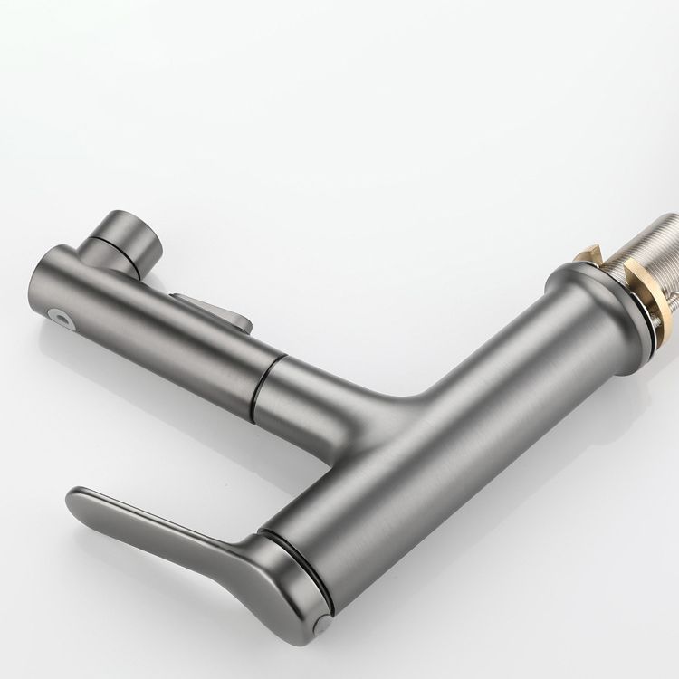 Pull-out Bathroom Sink Faucet Brass Contemporary Faucet with Water Hose Clearhalo 'Bathroom Remodel & Bathroom Fixtures' 'Bathroom Sink Faucets' 'Bathroom Sinks & Faucet Components' 'bathroom_sink_faucets' 'Home Improvement' 'home_improvement' 'home_improvement_bathroom_sink_faucets' 1200x1200_779e3fb7-9922-4fc6-a2d8-f38f136115b9