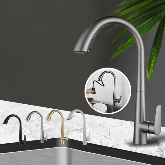 Modern Kitchen Faucet Stainless Steel Single Handle Retractable High Arc Kitchen Faucet Clearhalo 'Home Improvement' 'home_improvement' 'home_improvement_kitchen_faucets' 'Kitchen Faucets' 'Kitchen Remodel & Kitchen Fixtures' 'Kitchen Sinks & Faucet Components' 'kitchen_faucets' 1200x1200_77a21690-006a-4720-8079-10b6ecec938a