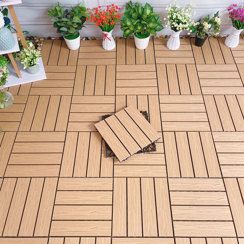 Water-resistant Deck Plank Stripe Composite Square Outdoor Floor Board Patio Clearhalo 'Home Improvement' 'home_improvement' 'home_improvement_outdoor_deck_tiles_planks' 'Outdoor Deck Tiles & Planks' 'Outdoor Flooring & Tile' 'Outdoor Remodel' 'outdoor_deck_tiles_planks' 1200x1200_77a62fbd-0966-4c42-b6f7-4ef7e4073e74