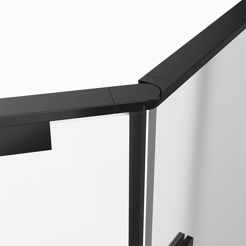 Black Neo-Angle Shower Enclosure Semi Frameless Door Hinged Shower Room Clearhalo 'Bathroom Remodel & Bathroom Fixtures' 'Home Improvement' 'home_improvement' 'home_improvement_shower_stalls_enclosures' 'Shower Stalls & Enclosures' 'shower_stalls_enclosures' 'Showers & Bathtubs' 1200x1200_77b12b17-d828-4b6b-9b8b-86d05bcb06b3