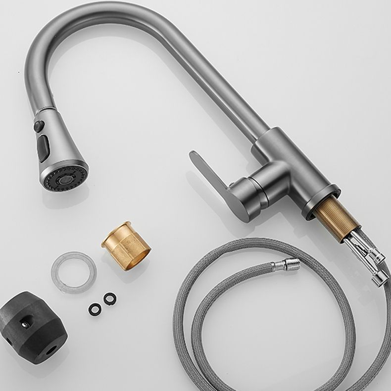 Modern Pull down Kitchen Faucet Sprayer with Handle and Supply Lines Bar Faucet Clearhalo 'Home Improvement' 'home_improvement' 'home_improvement_kitchen_faucets' 'Kitchen Faucets' 'Kitchen Remodel & Kitchen Fixtures' 'Kitchen Sinks & Faucet Components' 'kitchen_faucets' 1200x1200_77b95bdc-36f3-42cb-83aa-b66fbb920826