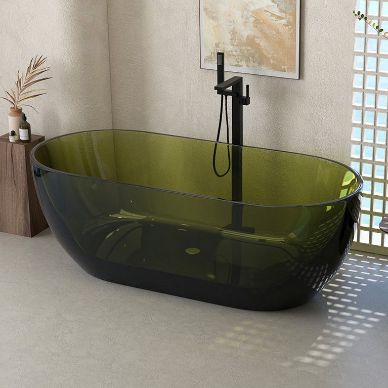 Oval Soaking Bathtub Freestanding Antique Finish Modern Bath Tub Clearhalo 'Bathroom Remodel & Bathroom Fixtures' 'Bathtubs' 'Home Improvement' 'home_improvement' 'home_improvement_bathtubs' 'Showers & Bathtubs' 1200x1200_77ccc087-2714-43ff-af5b-d270804fc257